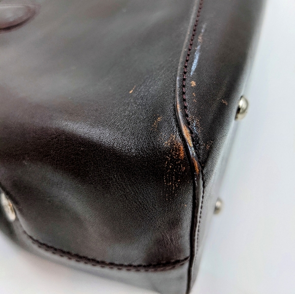 MONSAC ORIGINAL Brown Real Leather Satchel Shoulder Bag Purse, with dust bag. - Picture 15 of 15